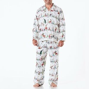 Pottery Barn Kids Adult Flannel Button Down Two Piece Pajama Set New Unisex